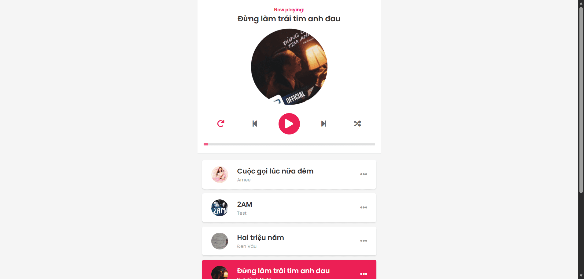 Music Playlist App